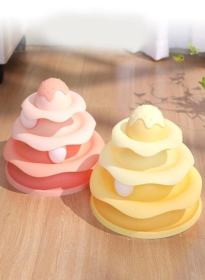 KittuPet لعبة كيتو بيت للقطط، لعبة ألغاز دوارة، ممتعة للقطط الصغيرة، تمرين بدني، مسار للقطط، أصفر، قطعة واحدة، قد يختلف اللون - Image 3